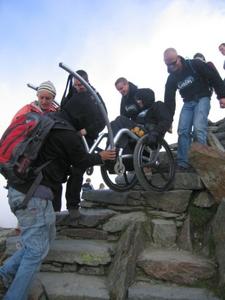 Steep steps at the top